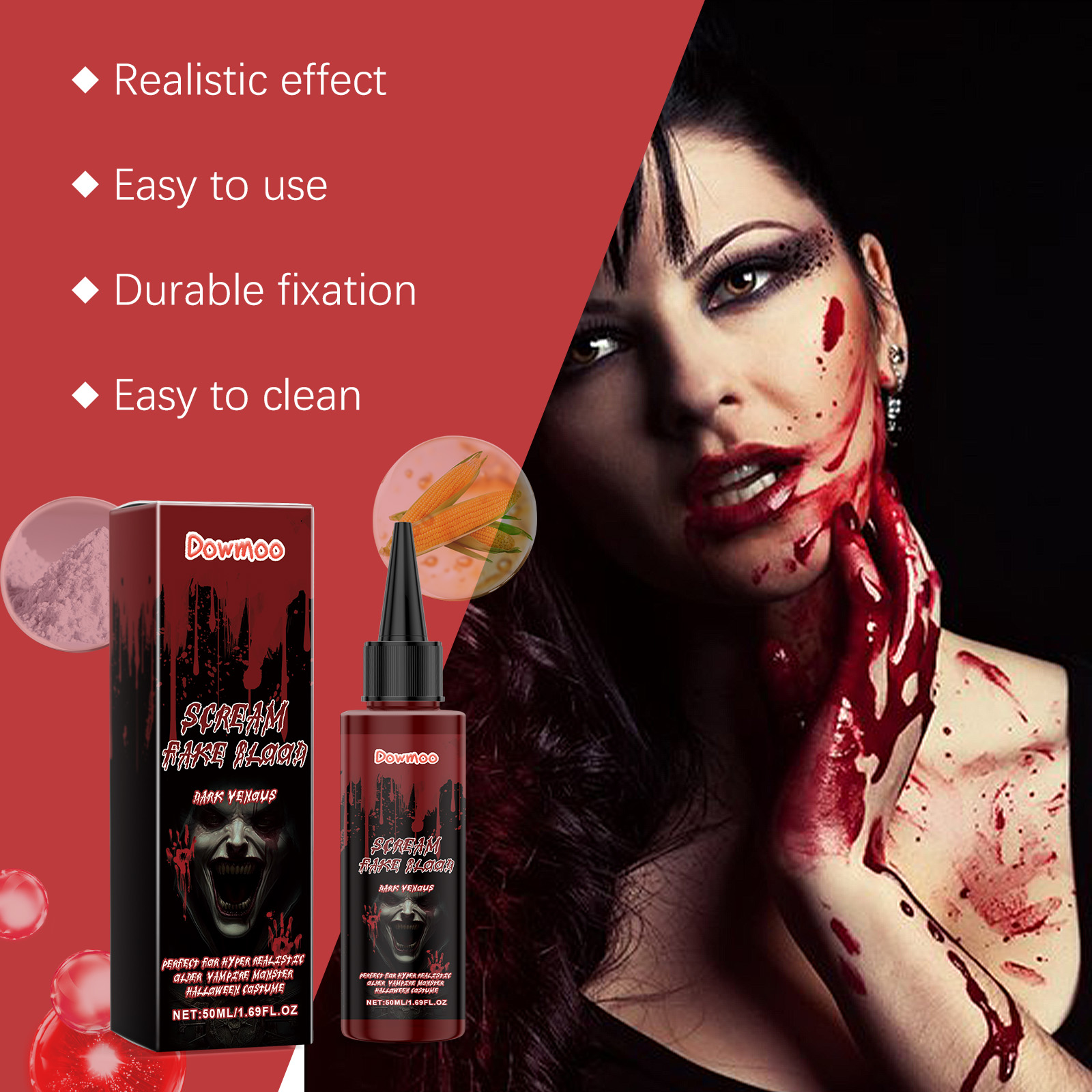Easy Cosplay Prop - Halloween Fake Blood Plasma, 50ml Realistic