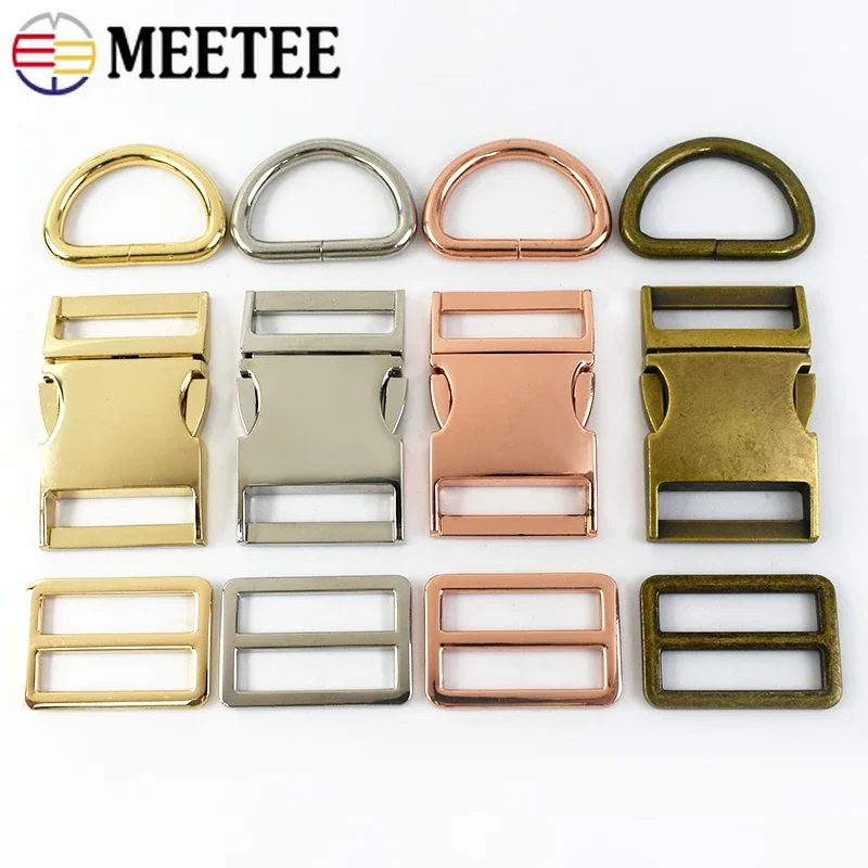 D Ring Strap - 1/2Set 15-38mm Metal Backpack Strap Buckle